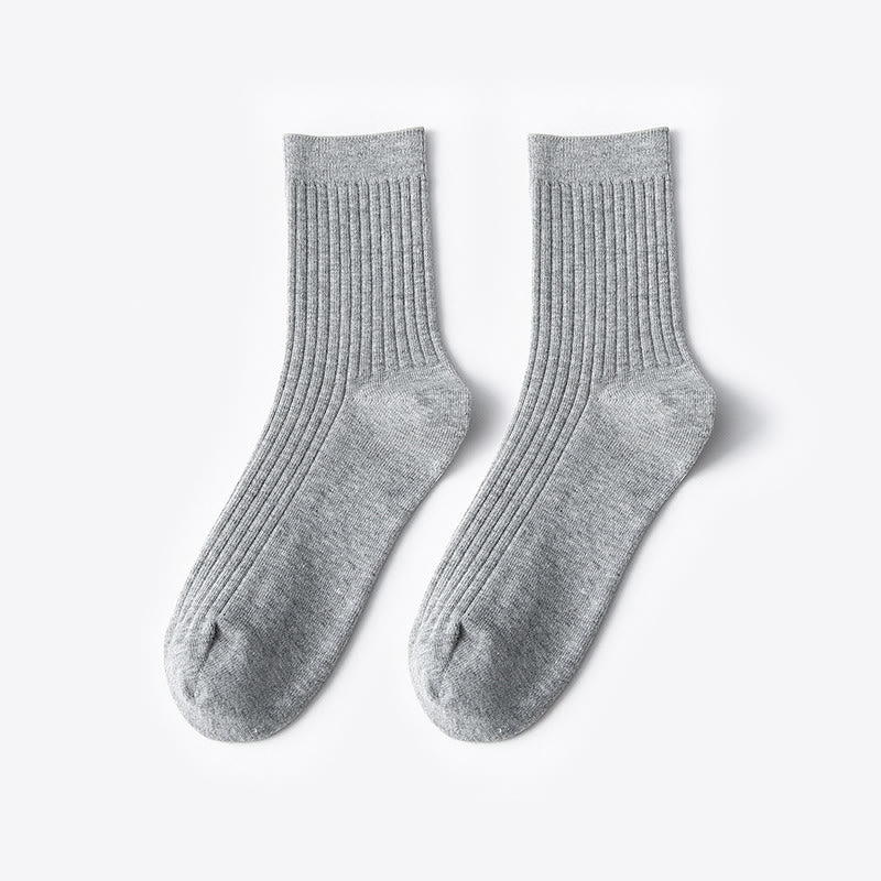 Solid Color Casual Cotton Quarter Socks(6 Pairs)