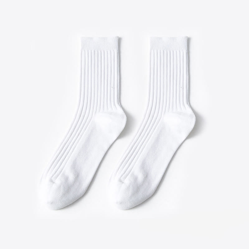 Solid Color Casual Cotton Quarter Socks(6 Pairs)