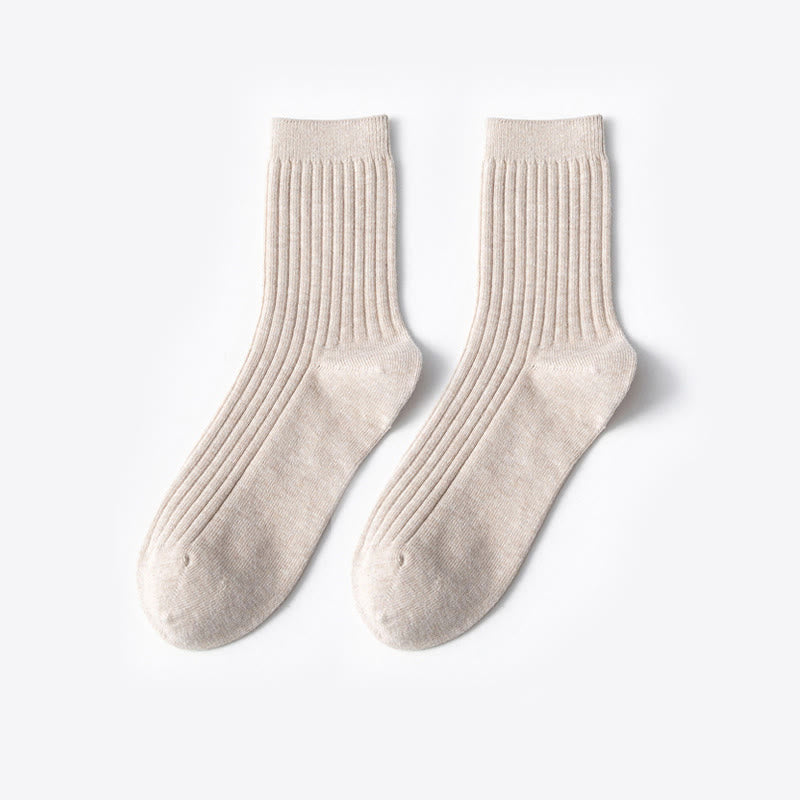 Solid Color Casual Cotton Quarter Socks(6 Pairs)