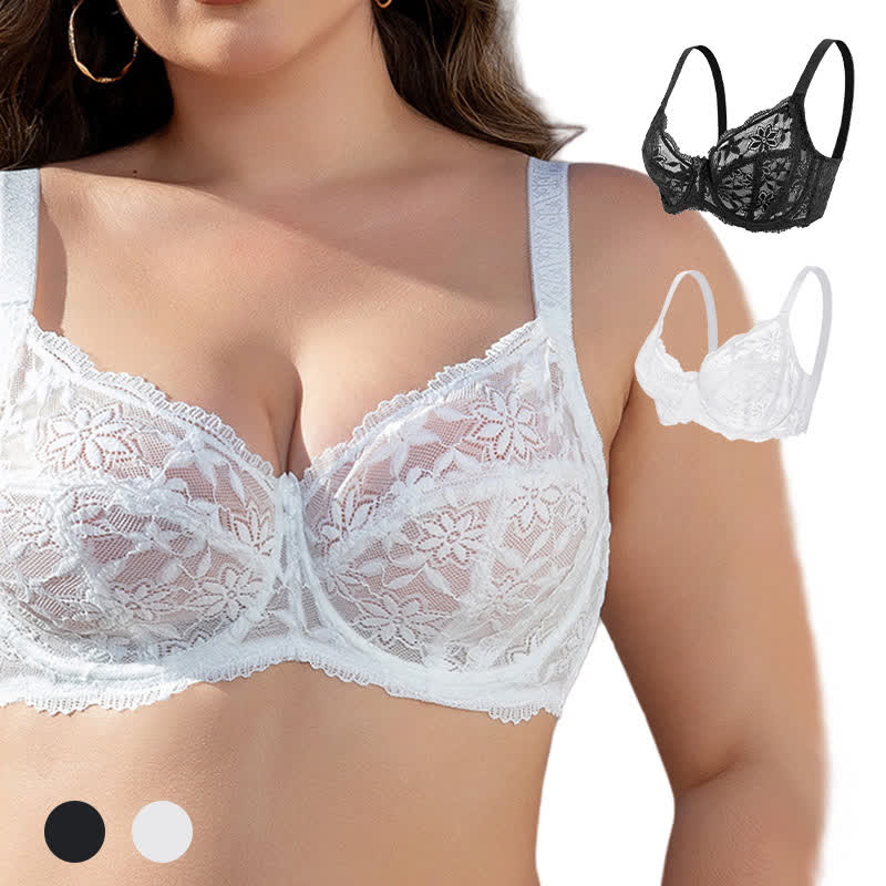 Sexy Thin Breathable Lace Underwire Bra(2 Packs)