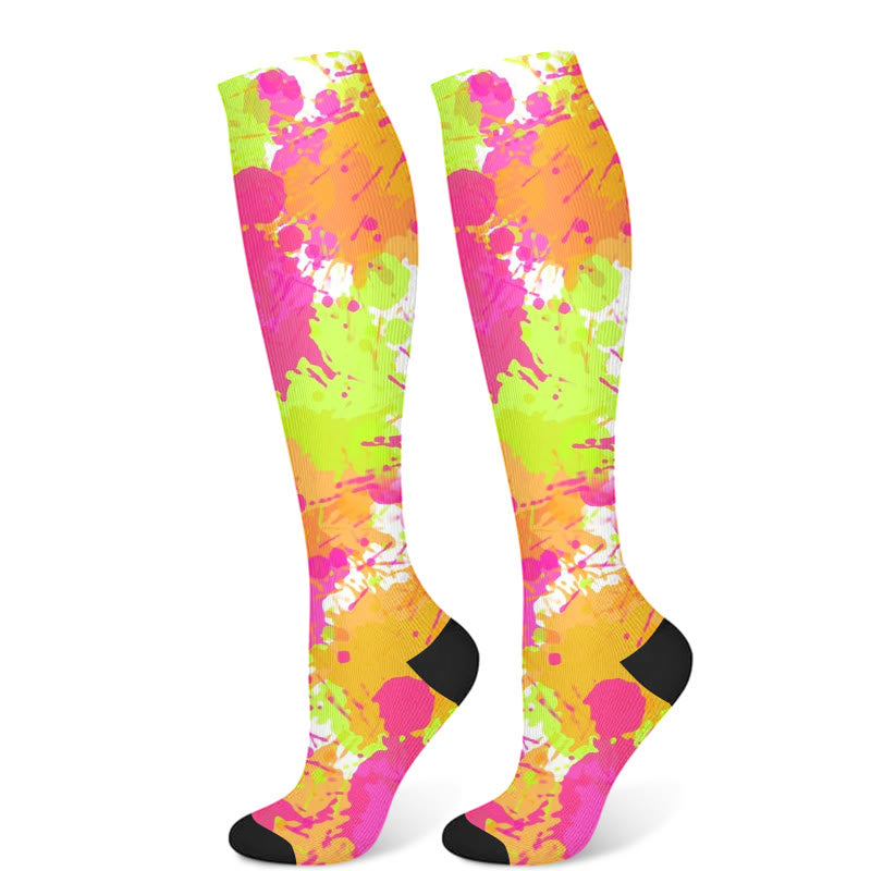 Graffiti Dot Compression Socks(3 Pairs)