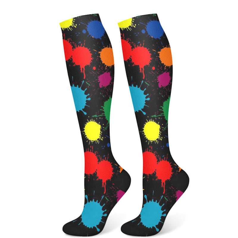 Graffiti Dot Compression Socks(3 Pairs)