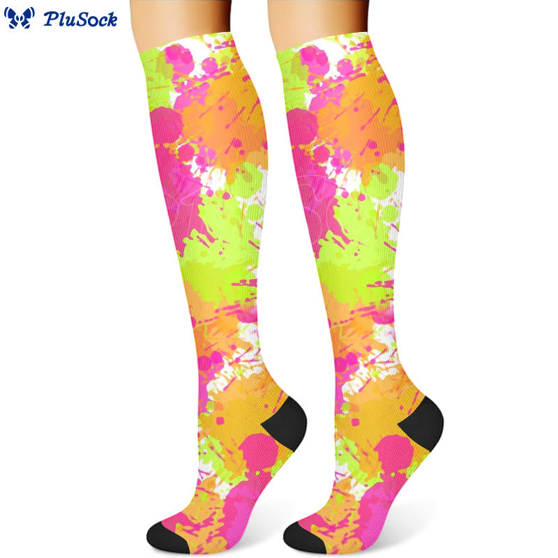 Graffiti Dot Compression Socks(3 Pairs)