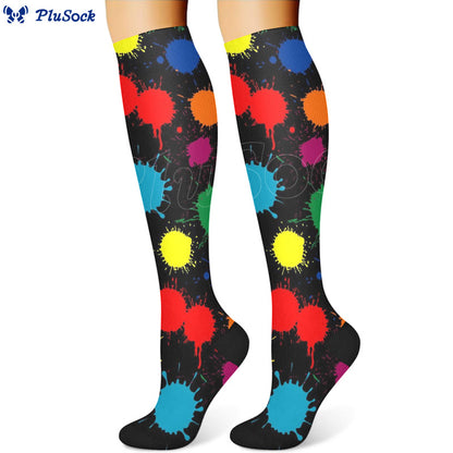 Graffiti Dot Compression Socks(3 Pairs)