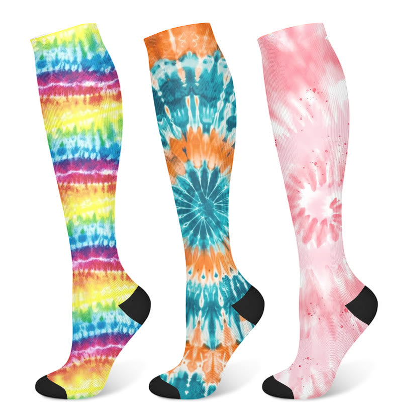 Unique Tie Dye Compression Socks(3 Pairs)