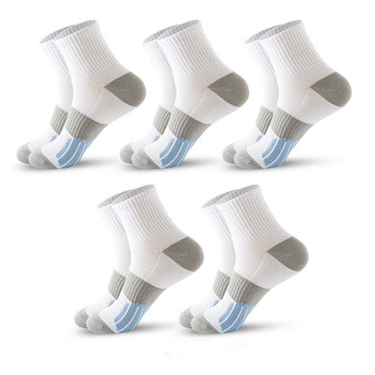 Plus Size Colorblock Basketball Quarter Compression Socks(5 Pairs)