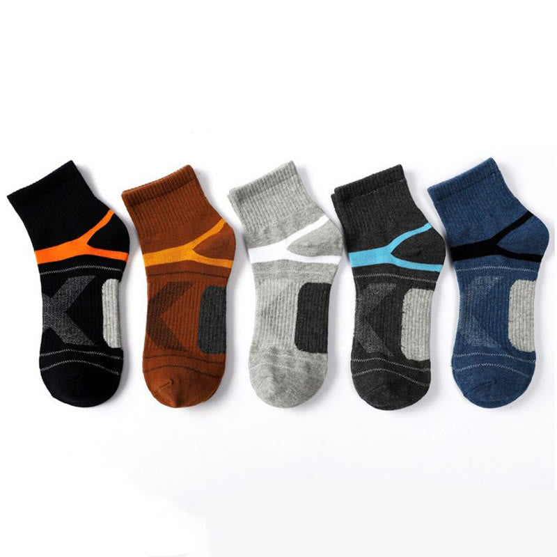 Plus Size Cotton Sports Quarter Compression Socks(5 Pairs)