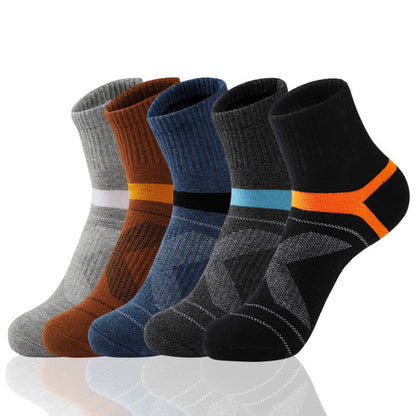 Plus Size Cotton Sports Quarter Compression Socks(5 Pairs)