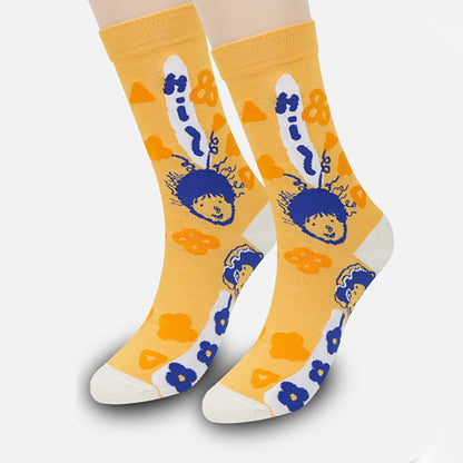 Plus Size Funny Patterns Quarter Socks(5 Pairs)