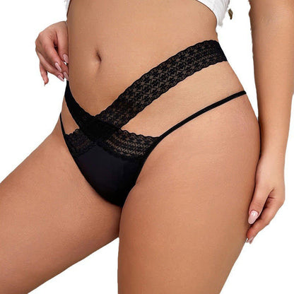 Low-Rise Lace Cross Hollow Thong(3 Packs)