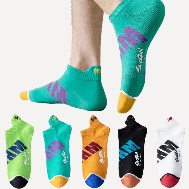 Plus Size Letter Ankle Socks(5 Pairs)