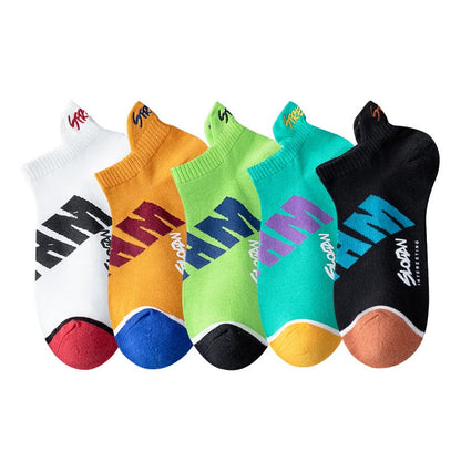 Plus Size Letter Ankle Socks(5 Pairs)