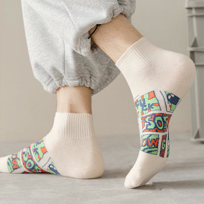 Plus Size Trendy Funny Ankle Socks(5 Pairs)