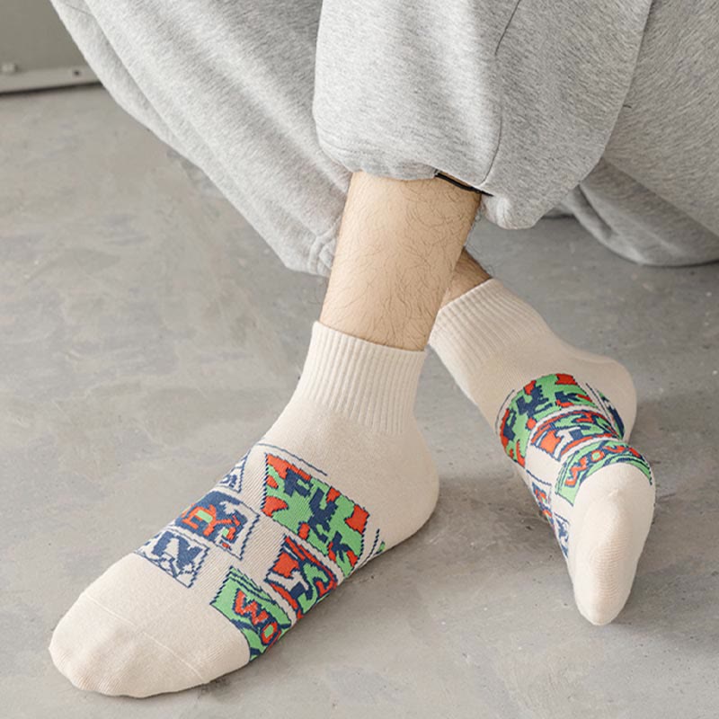 Plus Size Trendy Funny Ankle Socks(5 Pairs)