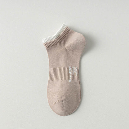 Plus Size Double Layer Cuff Ankle Socks(7 Pairs)