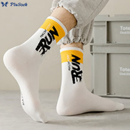 Plus Size Run Letter Quarter Socks(7 Pairs)