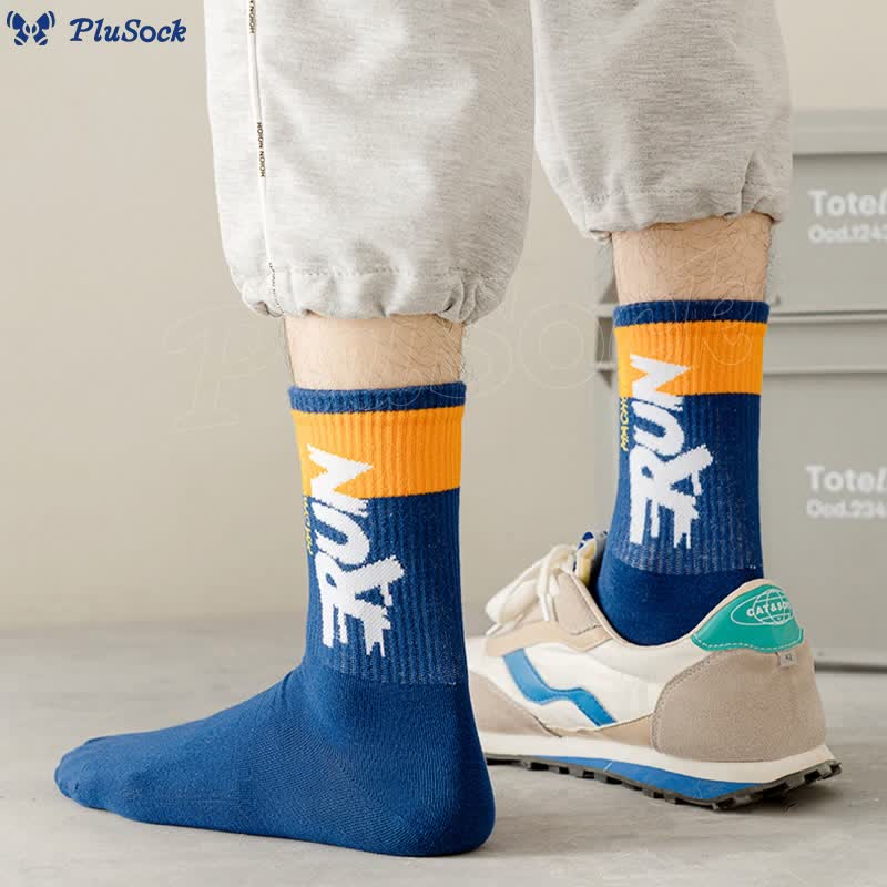 Plus Size Run Letter Quarter Socks(7 Pairs)