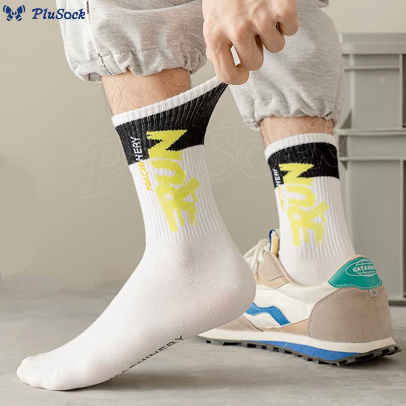 Plus Size Run Letter Quarter Socks(7 Pairs)