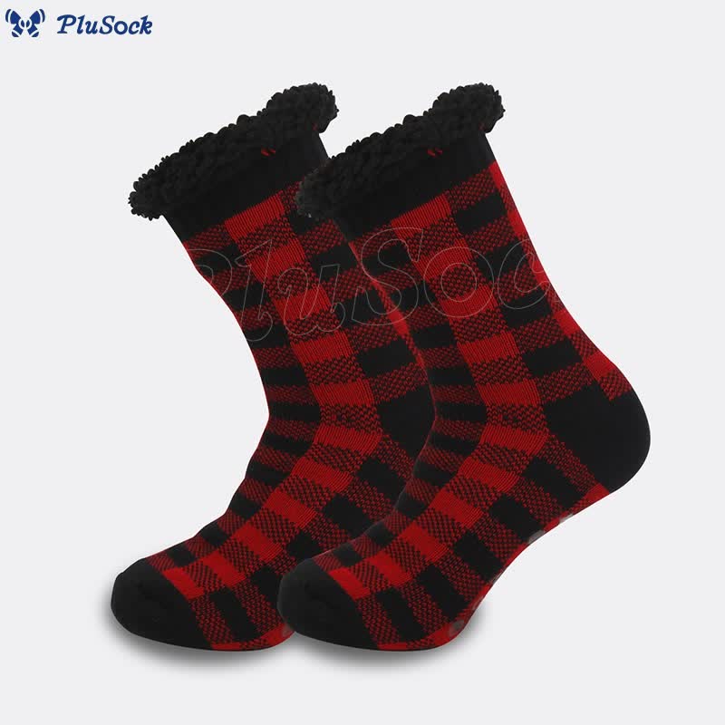 Plus Size Grid Rhombus Slipper Socks(2 Pairs)