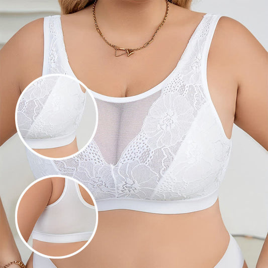 Sexy Full Lace Mesh Full Cup Wireless Bra