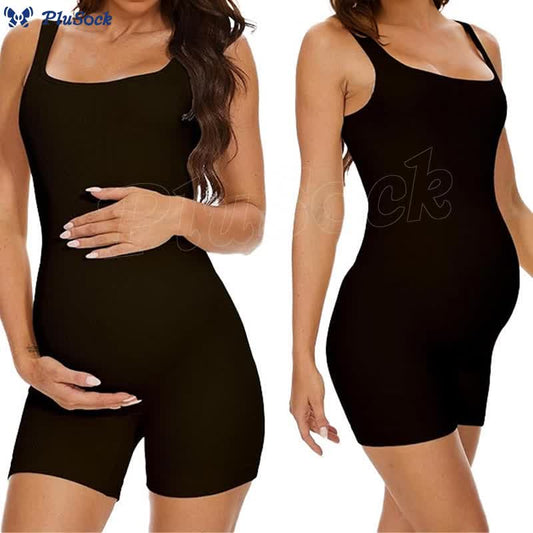 Solid Color Maternity Shapewear Bodysuit