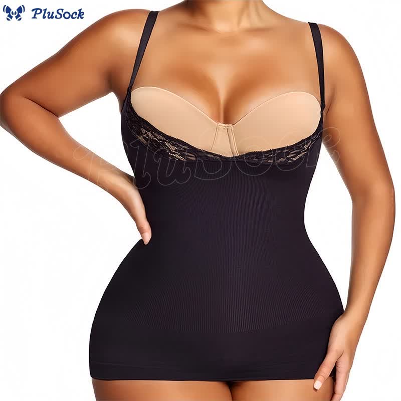 Plus Size Open Bust Body Shaper Lace Camisole