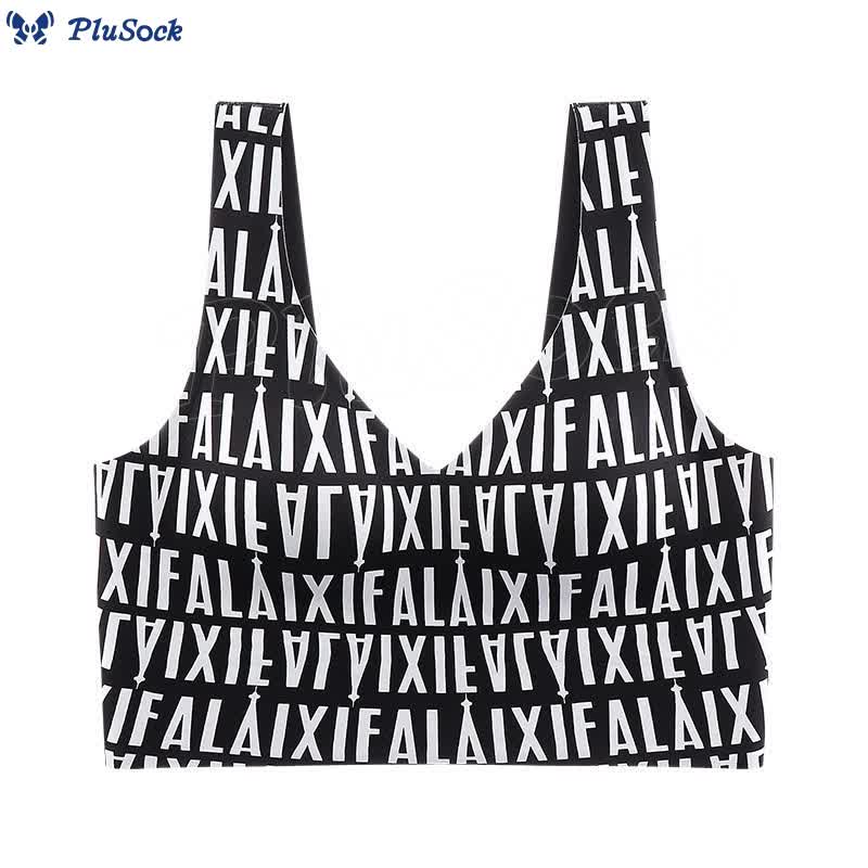 Plus Size Letter Beautiful Back Sexy Push Up Wireless Bra