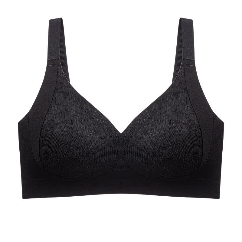 Plus Size Push-up Fixed Cup Seamless Wireless Bra