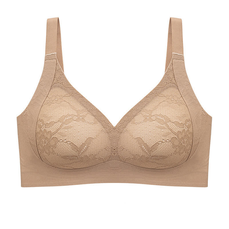 Plus Size Push-up Fixed Cup Seamless Wireless Bra