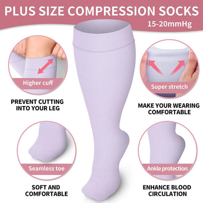 Free Today: Plus Size Light Purple Compression Socks