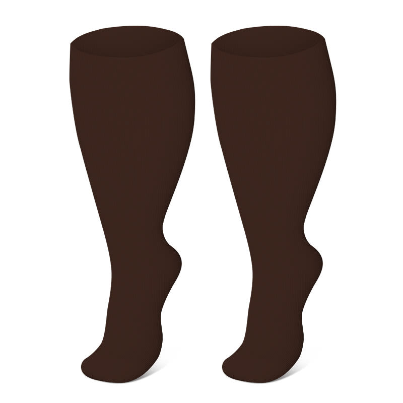 Free Today: Plus Size Brown Compression Socks