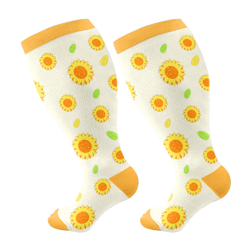 Free Today: Plus Size Sunflower Compression Socks