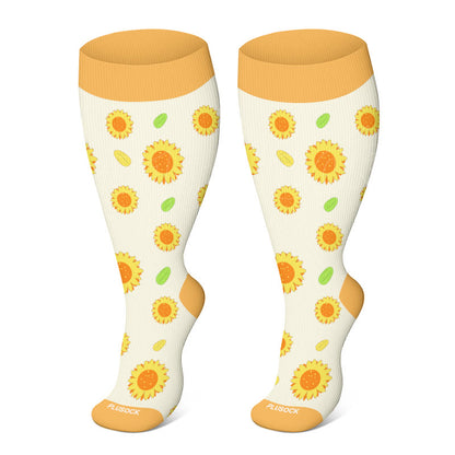 Free Today: Plus Size Sunflower Compression Socks