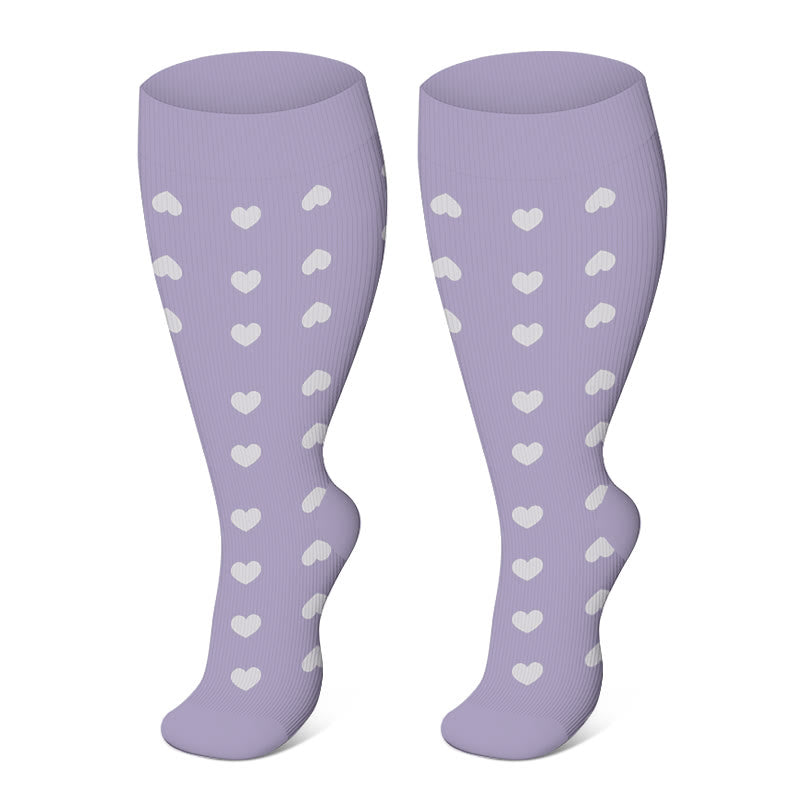 Free Today: Plus Size Purple Heart Compression Socks