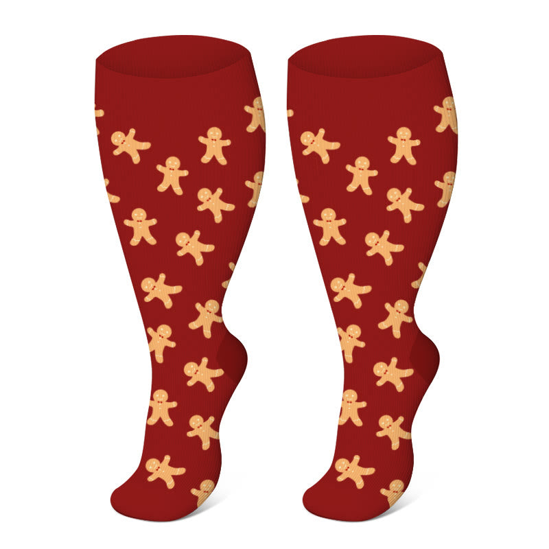 FREE Today: Plus Size Gingerbread Man Compression Socks