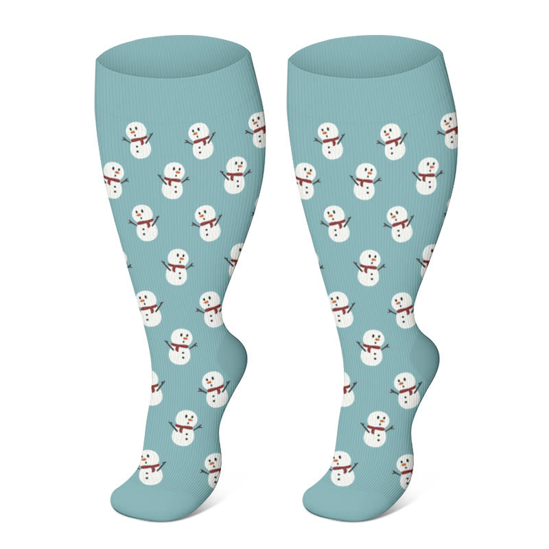 Free Today: Plus Size Snowman Compression Socks