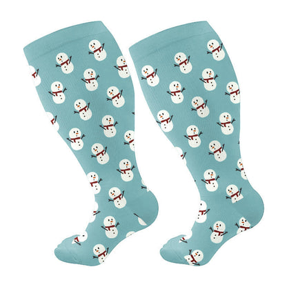 Free Today: Plus Size Snowman Compression Socks