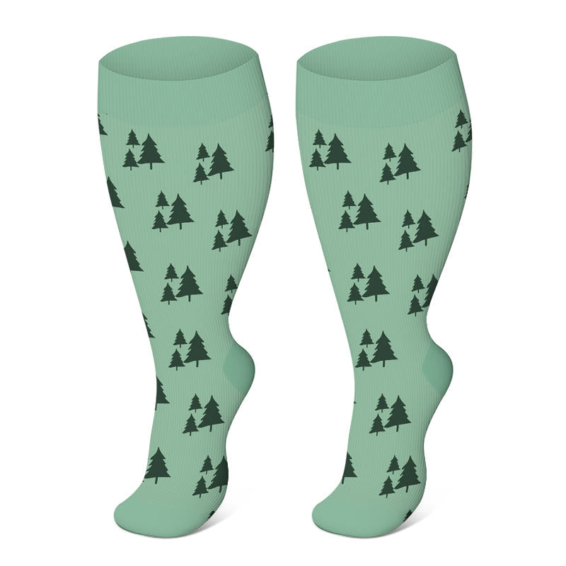 Free Today: Plus Size Christmas Tree Compression Socks