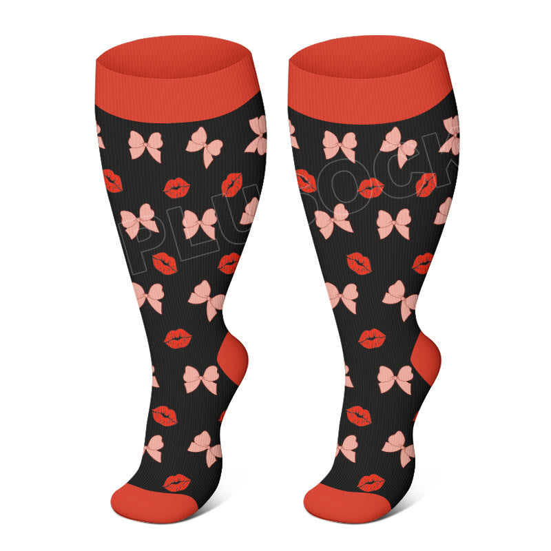 Free Today: Plus Size Kiss Bow Compression Socks