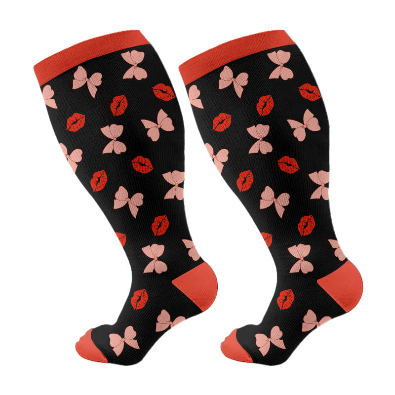 Free Today: Plus Size Kiss Bow Compression Socks