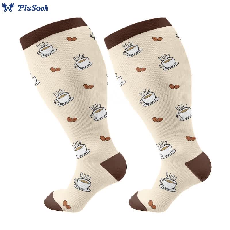 Free Today: Plus Size Coffee Compression Socks