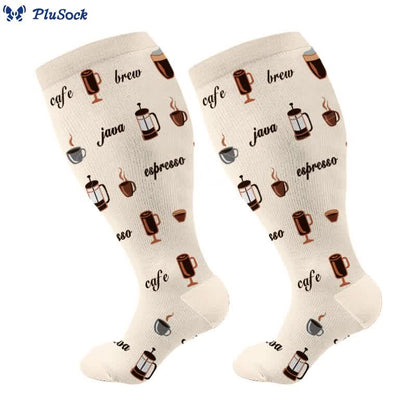 Free Today: Plus Size Latte Compression Socks