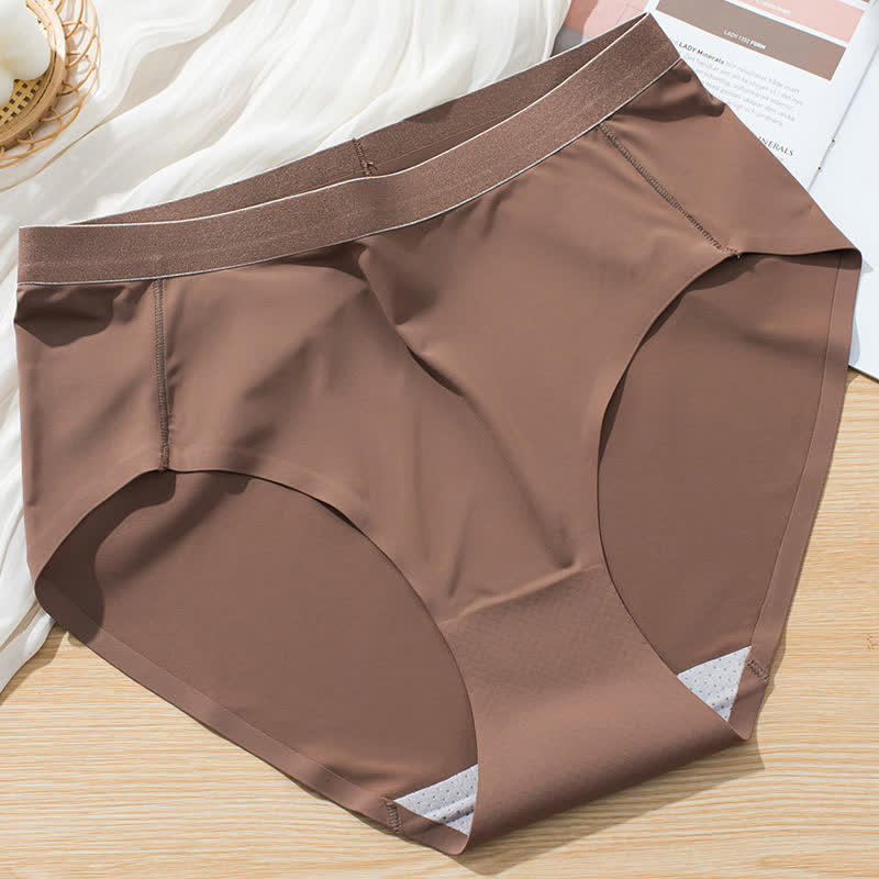 Simple Solid Color High Waist Seamless Panty(3 Packs)