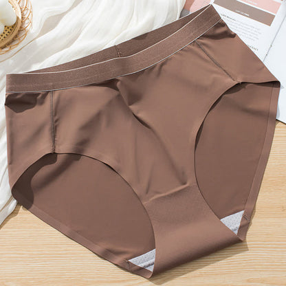 Simple Solid Color High Waist Seamless Panty(3 Packs)