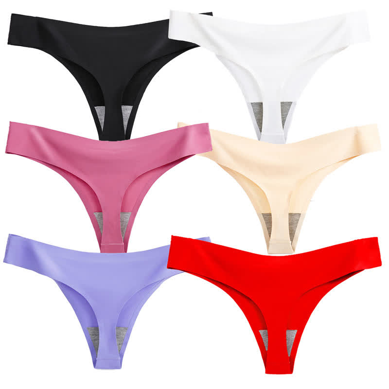 Basic Low-rise Solid Color Thong(3 Packs)