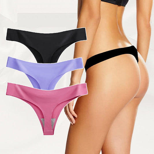 Basic Low-rise Solid Color Thong(3 Packs)