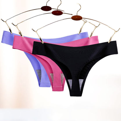 Basic Low-rise Solid Color Thong(3 Packs)