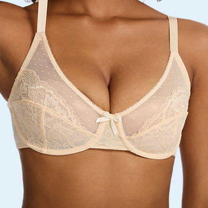 Plus Size Sexy Lightweight Lace Push-up Underwire Bra