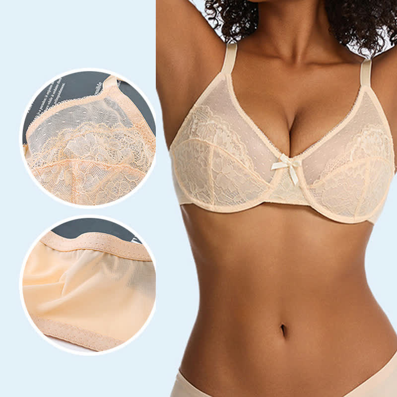 Plus Size Sexy Lightweight Lace Push-up Underwire Bra