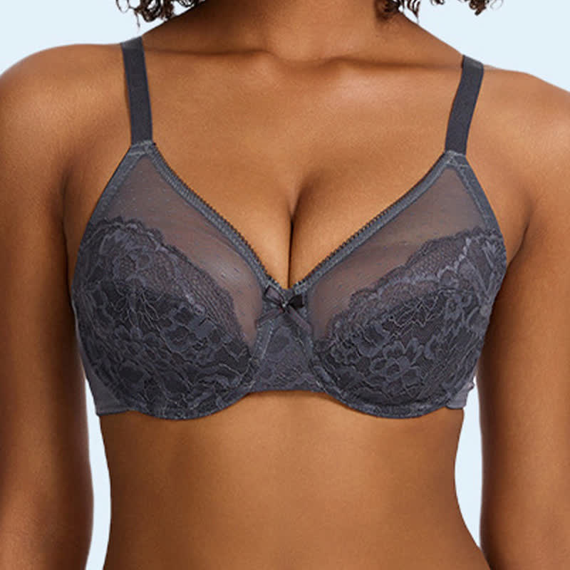 Plus Size Sexy Lightweight Lace Push-up Underwire Bra